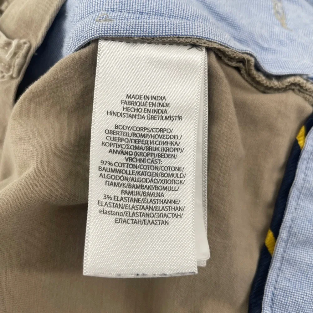 Polo Ralph Lauren Chino Pants Mens 42x32 Khaki Tan Stretch Straight Fit Classic